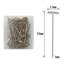 3000 шт/лот из нержавеющей стали t-шпильки длиной 32 мм для изготовления парика для блокировки вязания, моделирования и ремесла