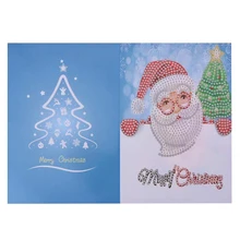 Фото на заказ! Рождественские открытки, Санта-Клаус с очками 5D алмазная живопись наборы поздравительные открытки смешные для рождественских детей Granddau