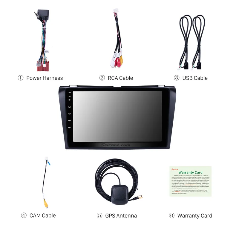 Sale Seicane Android 8.1 2 Din Car DVD Multimedia Player For 2004 2005 2006 2007 2008 2009 Mazda 3 Quad-core 9 Inch 1024*600 GPS Wifi 3