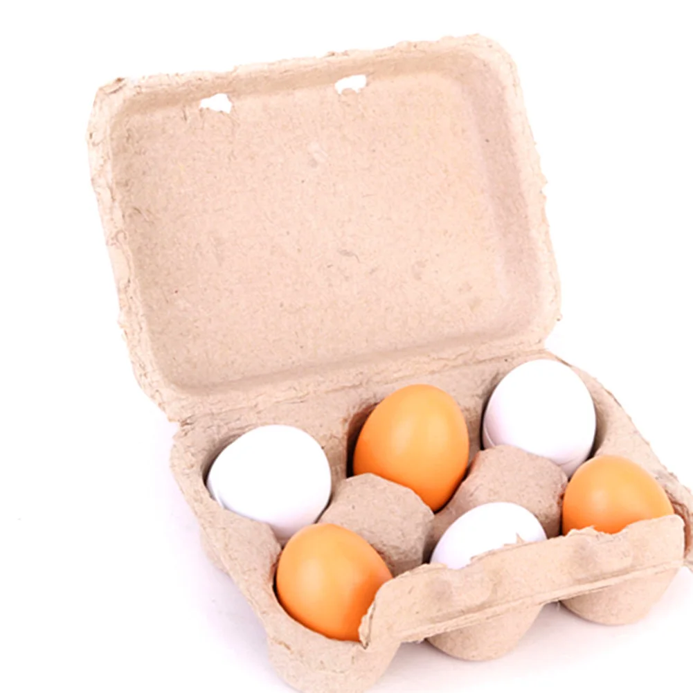1 коробка деревянный пасхальное яйцо 6 шт. полная часть яйцо Дети Кухня игры еда Детские игрушки: бинокль и лупа DIY живопись мини Пасхальный