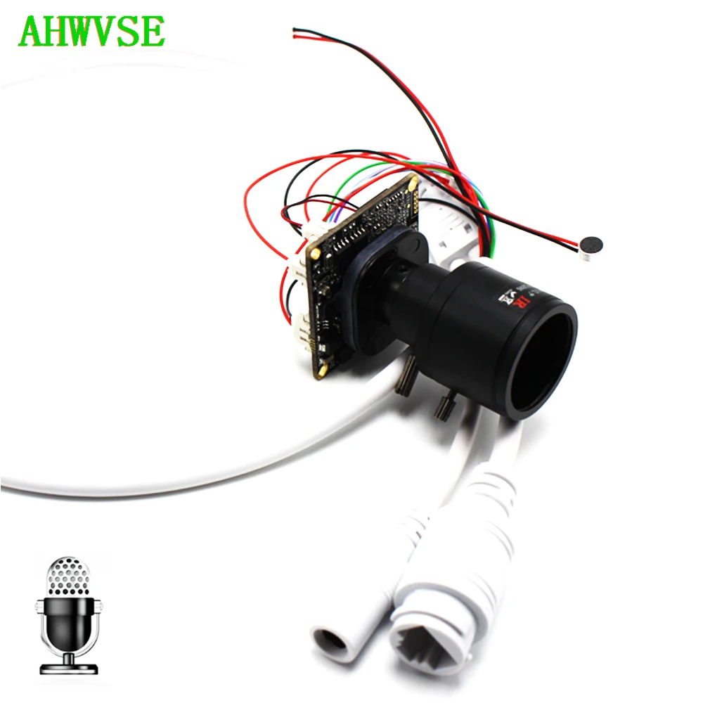 HD Varifocal Lens 2.8-12mm Lens IP Camera Module PCB board Audio Input With External Pickup Microphone 1080P IP Camera ONVIF
