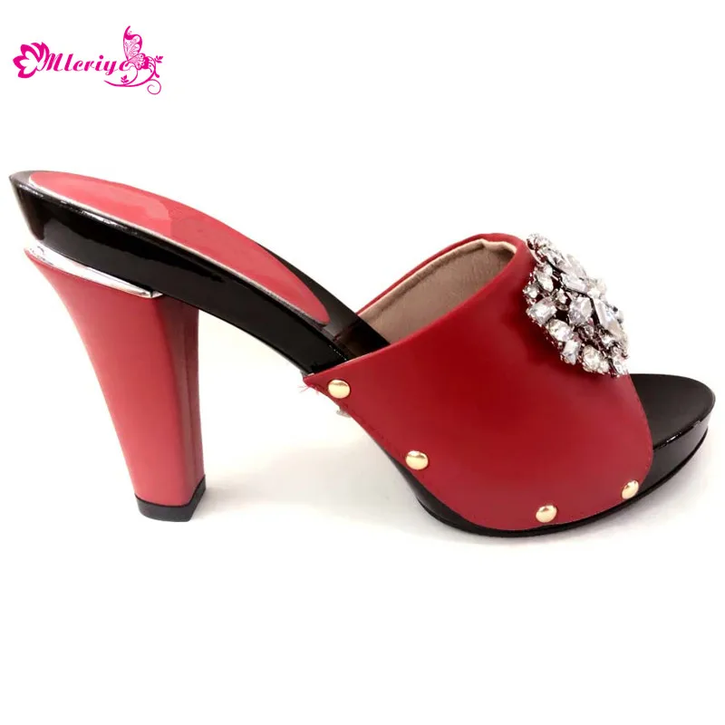 

Red Color Pumps Women African Shoes Without Bag Matching Novelty Nigerian Shoes Possible With Evening Bag Good Quality