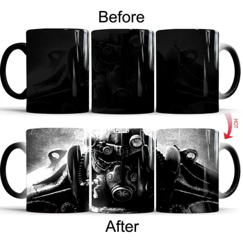 

350ml/12oz Fallout Heat Reveal Mug Color Change Coffee Cup Sensitive Mugs Magic Mug Milk Tea Cups