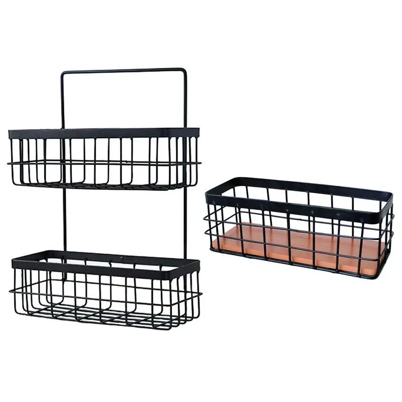 Nordic Simple Wrought Iron Rectangular Storage Basket Bathroom Toiletries Rack Coffee Table Desktop Sundries Box | Дом и сад