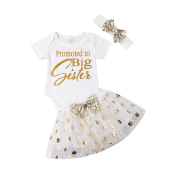 

Newborn Baby Girl 3pcs baby girl infant todler summer t shirt skirt clothes set