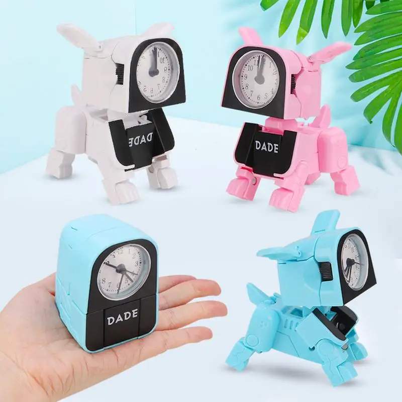 

Manual Deformation Machine Dog Small Alarm Clock Innovative Mini Electronic Toys For Children Deformable