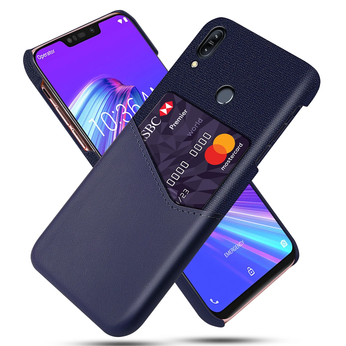 Для Asus Zenfone Max M2 ZB633KL чехол из искусственной кожи держатель для карт мягкая ткань