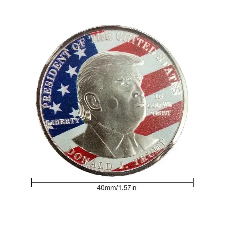 Color Donald Trump Bitcoin Metal Commemorative Coin Family Decoration Collection Medal Historical Memorabilia