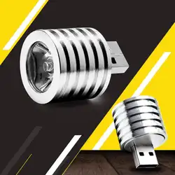 Портативный Mini USB Светодиодный прожектор лампы повседневное мобильный мощность DC 5 в свет 2 Вт серебряная вспышка