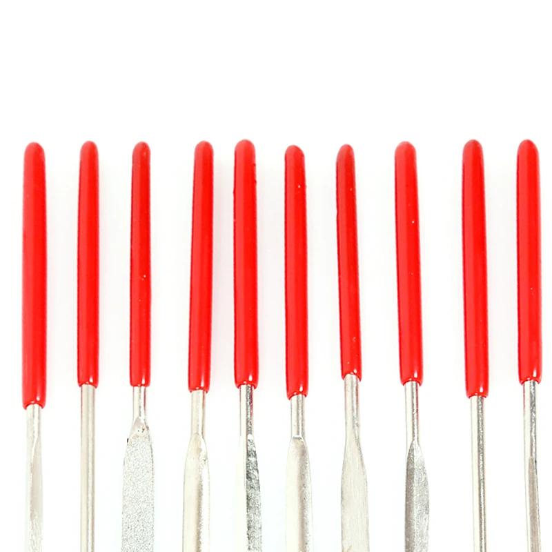 

10Pcs/set Diamond Needle Nut Fret Pin File Set Hole Slot Filing Guitar Repair Hand Tools Set Kit