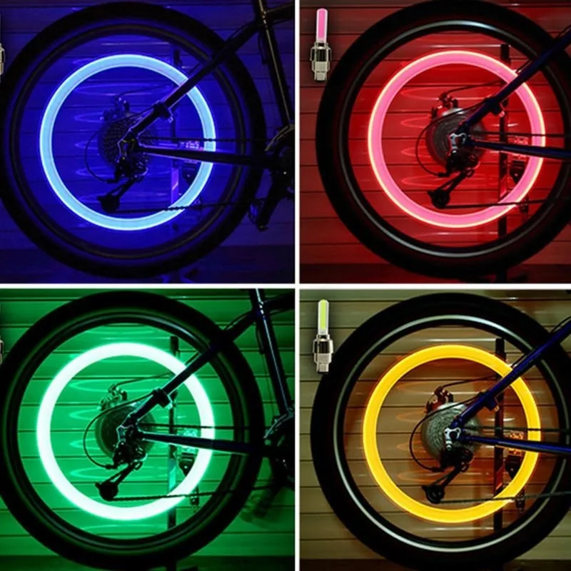 

4 pcs Neon Lights Car Tire Color Tyre Wheel Valve Cap Light LED Lamp Flash Valve Caps Air Cover Tire Rim Valve Wheel Stem Cap