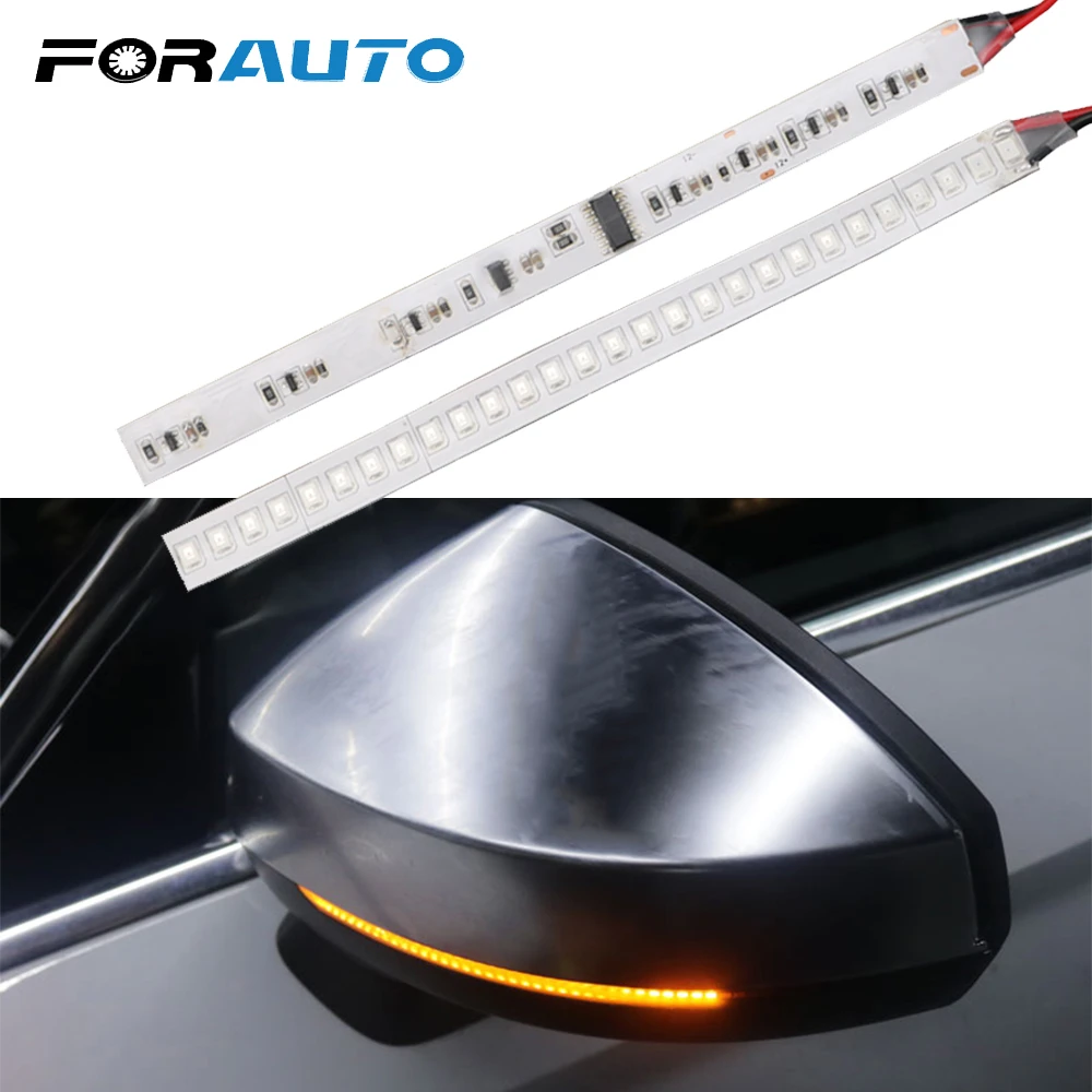Forauto バックミラーインジケーターランプ 1ペア 点滅ストリップ 琥珀色のled 車用28 Smd光源 Signal Lamp Aliexpress
