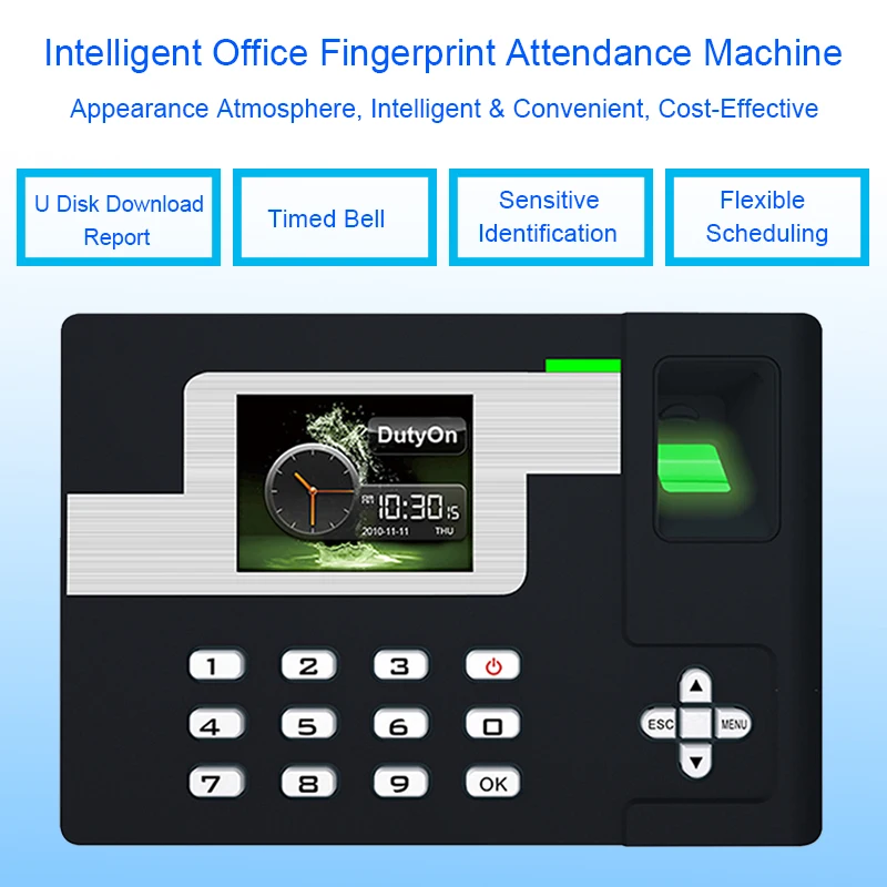 

Biometric Time Attendance System TCP/IP USB Fingerprint Attendance Access Control Time Clock Employees Device Fingerprint Reader