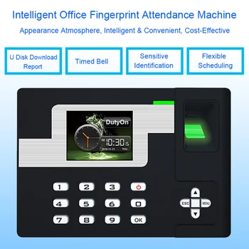 Biometric Time Attendance System TCP/IP USB Fingerprint Attendance Access Control Time Clock Employees Device Fingerprint Reader fingerprint id carddoor access control password fingerprint time attendance threatens anti dismantlement unlock illegally alarm