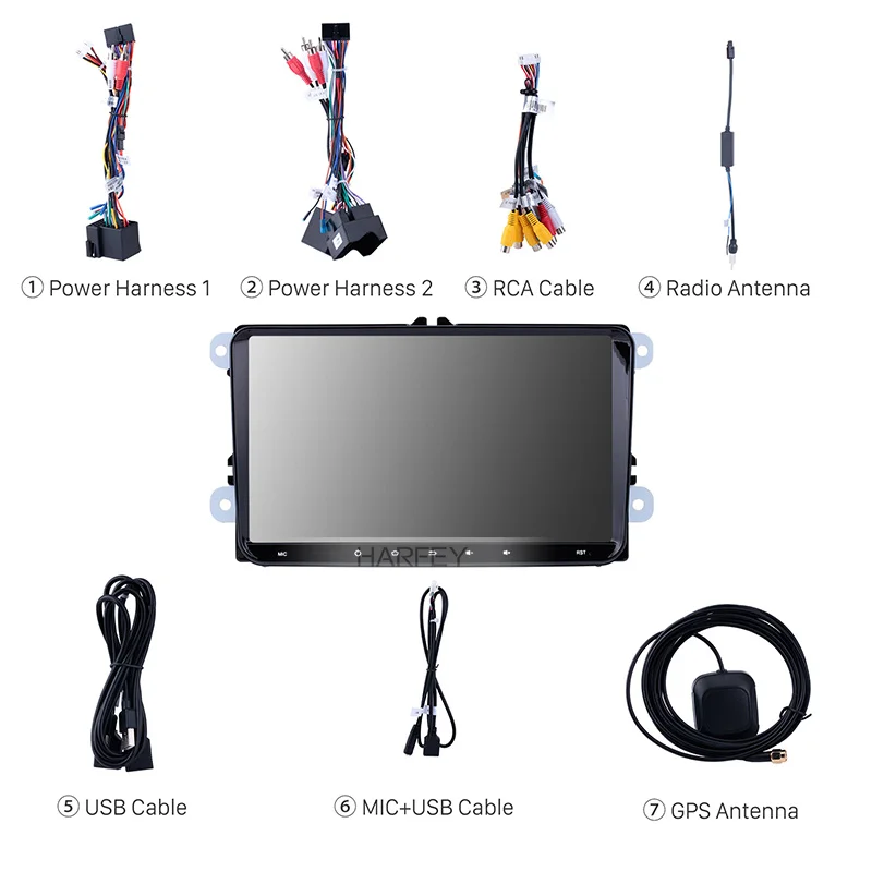 Flash Deal Harfey 9" Android 9.0 GPS Autoradio 2din Car Multimedia Player for VW Golf Jetta Tiguan T5 B7 Passat MK5 Seat Leon Skoda Octavia 3