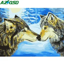 AZQSD DIY картина маслом по номерам волк Ручная роспись холст Современная Настенная картина Современное украшение дома искусство животное K040