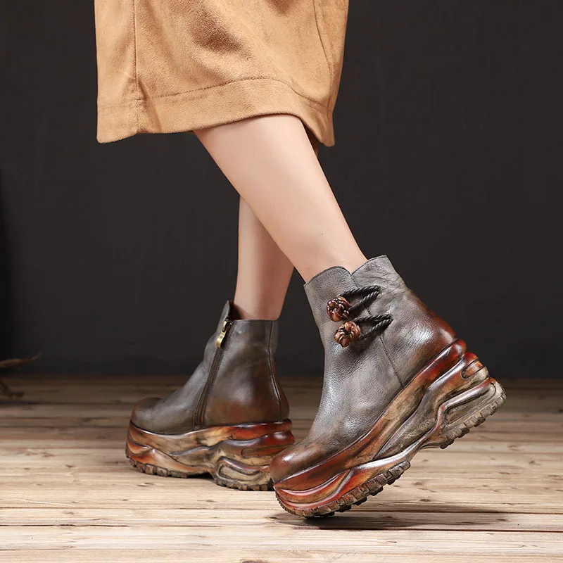 Bérets Hauts Femmes Chaussures À Talons Haute Cuir 8 Bottines En Gra D'hiver Genou Véritable Gris Cheville Cm D'été Bottes Compensés De Printemps TqpgB0qn
