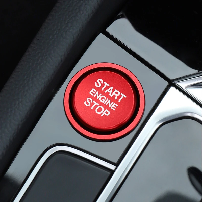 1pc Aluminum Alloy Car Engine Start Stop Button Ring Cover Trim For VW