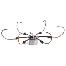 Рыболовный крючок 6-в-1 шестиугольник якорных крючка с высоким содержанием углерода Сталь крючки с вес грузила рыбалки рыболовные снасти