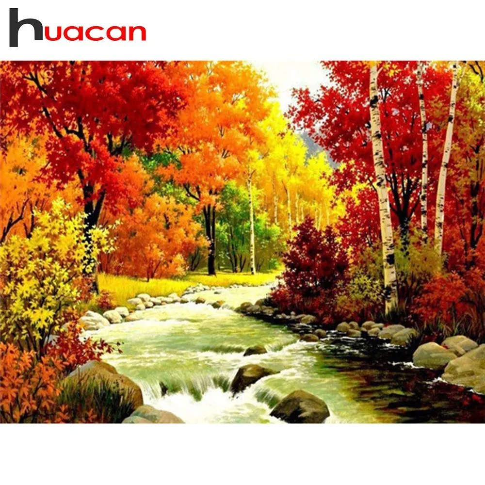 

DIY 5D Diamond Painting Landscape Picture of Rhinestones Handmade Full Square Diamond Embroidery 4 Seasons Scenery Cross Stitch