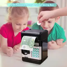 Electronic Piggy Bank ATM Password Money Box Cash Coins Saving Box ATM Bank Safe Box Automatic Deposit Banknote Christmas Gift simulation atm saving banks children kids atm piggy bank atm money safe box with lcd screen kids gift money safes saving pot