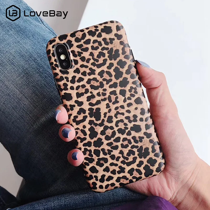 

Lovebay Leopard Print Pattern Cases For iPhone 7 8 6 6s Plus X XS XR Xs Max Soft IMD Silicone Phone Case For iPhone 7 Back Cover