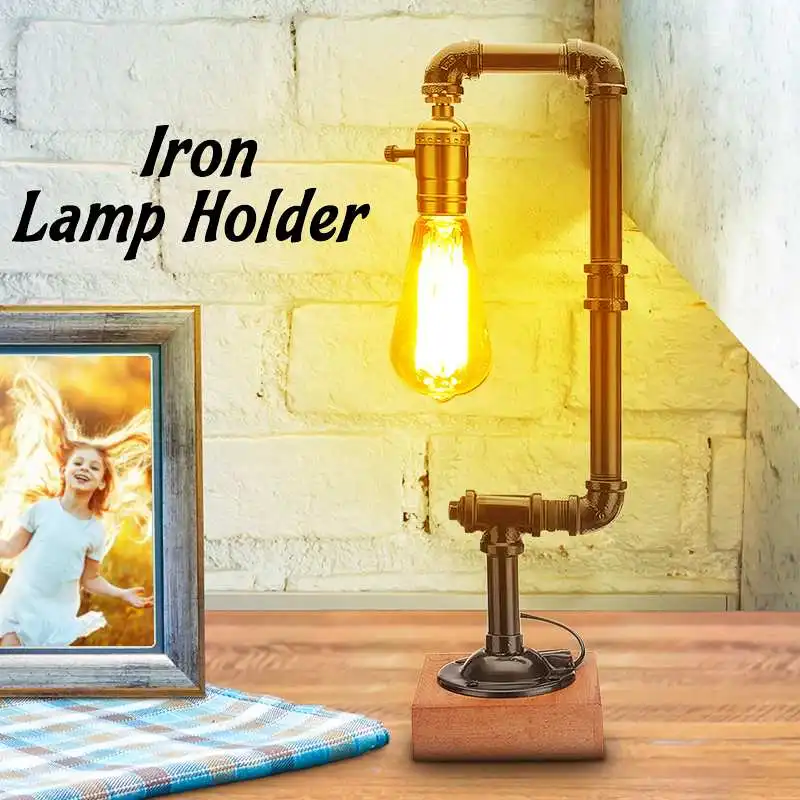 

Iron Pipe Lamp Light Retro Industrial Style Light Bulb E27 Table Desk Lamp for Children Studying Night Book Light Home Decor