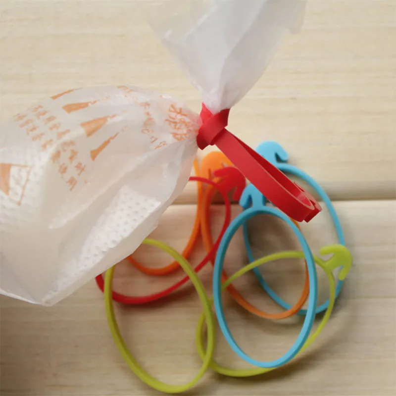 

5Pcs Portable Baking&Pastry Tools Squeeze Bag Rings Icing Bag Ties Fixed Ring Silicone Nozzle Seal Cream Coupler Supplies