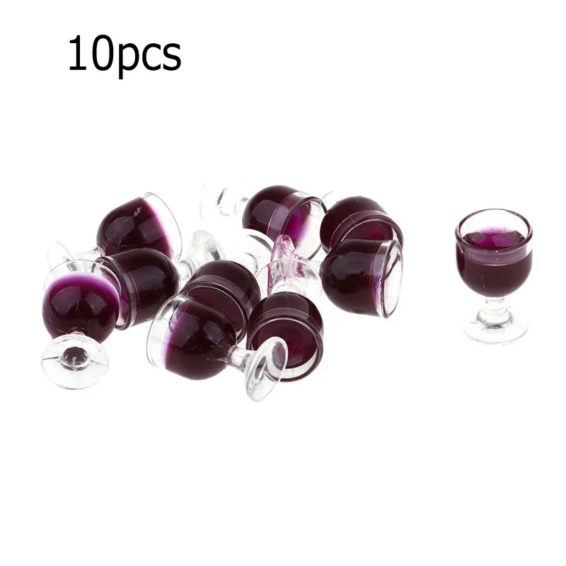 10 шт. мини-чашка для красного вина, миниатюрная чашка для шампанского, имитация мебели, бокал для вина, бокал для 1/12, украшение для кукольного домика
