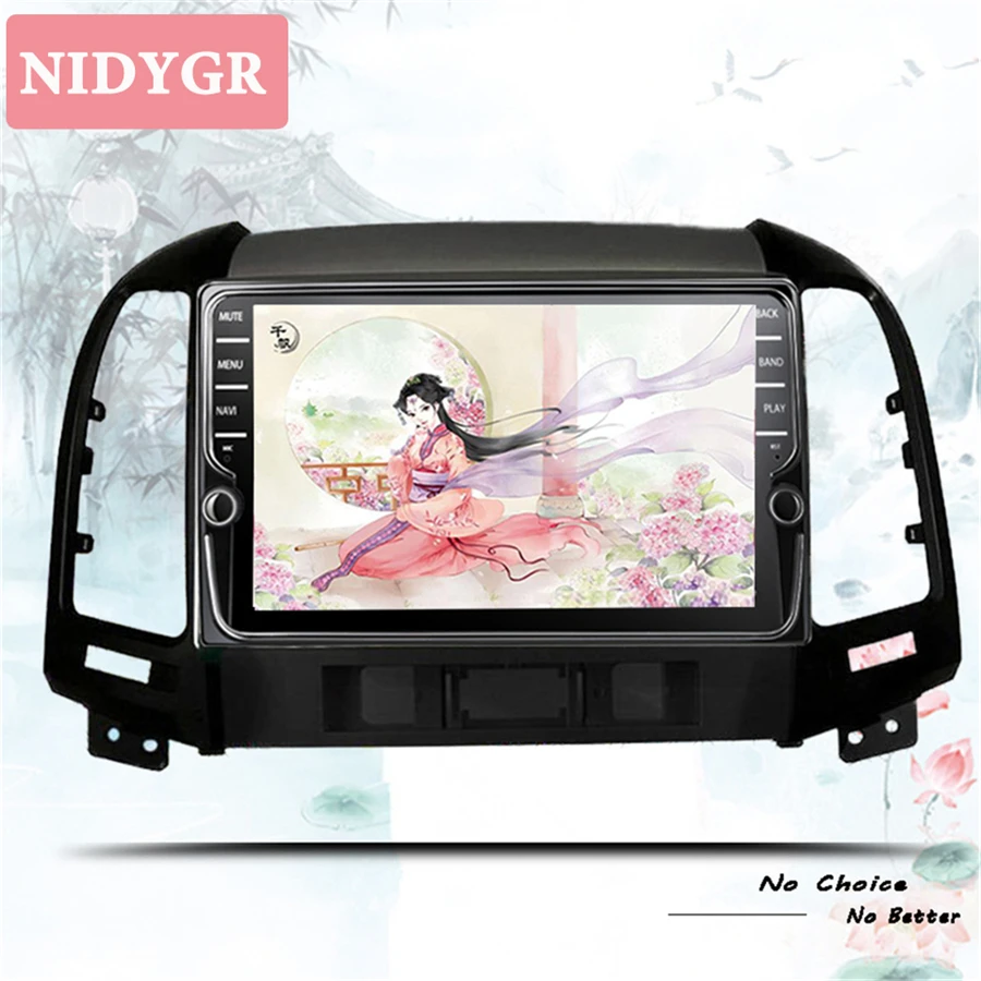 

ANdroid 9.1 car dvd multimedia player For Hyundai Santa Fe 2005-2012 gps navigation radio 1024*600 tape recorder 4+64G Head unit