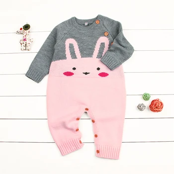 

Pudcoco 2019 New Brand Cute Kids Baby Girls Boys Bunny Rabbit Romper Sweater Jumpsuit Warm Outfits