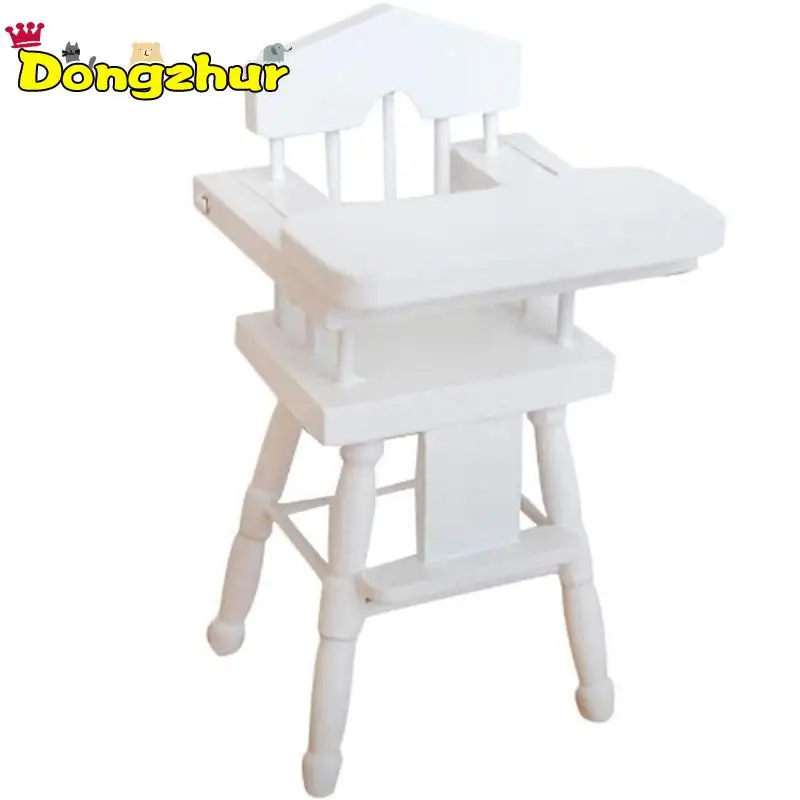 

Dollhouse Miniature 1:12 White Birch Baby Dining Chair High Quality Miniaturas Doll House Furniture Accessories Wooden Toy House