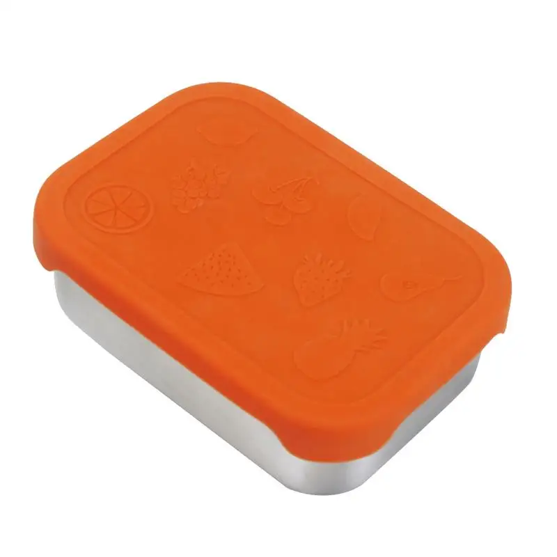 

New Stainless Steel Crisper-Food Grade Silicone Cap Sealed Leak-Proof Lunch Box 304 Fresh Bento Lunch Box Snack Box food storage