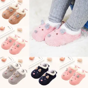 

US Stock Newborn Baby Boy Girls Crib Shoes Boots Cartoon Sock Shoes Footwear