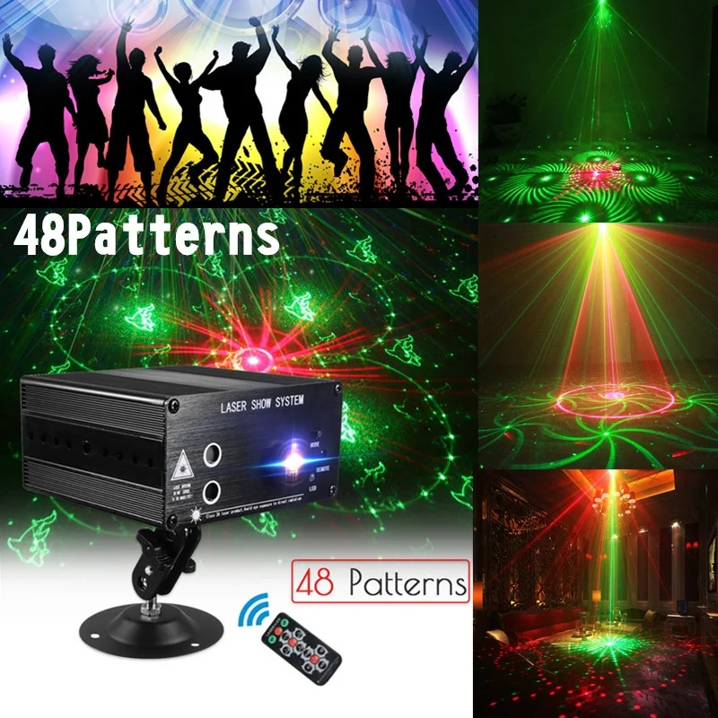 

48 Pattern Laser Projector Lights Mini LED RGB Party DJ Disco KTV