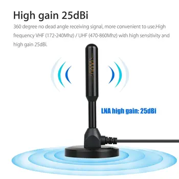 

Antenna TV Digital HD 200 Mile Range Skywire TV Indoor 1080P 4K 16ft Coax Cable