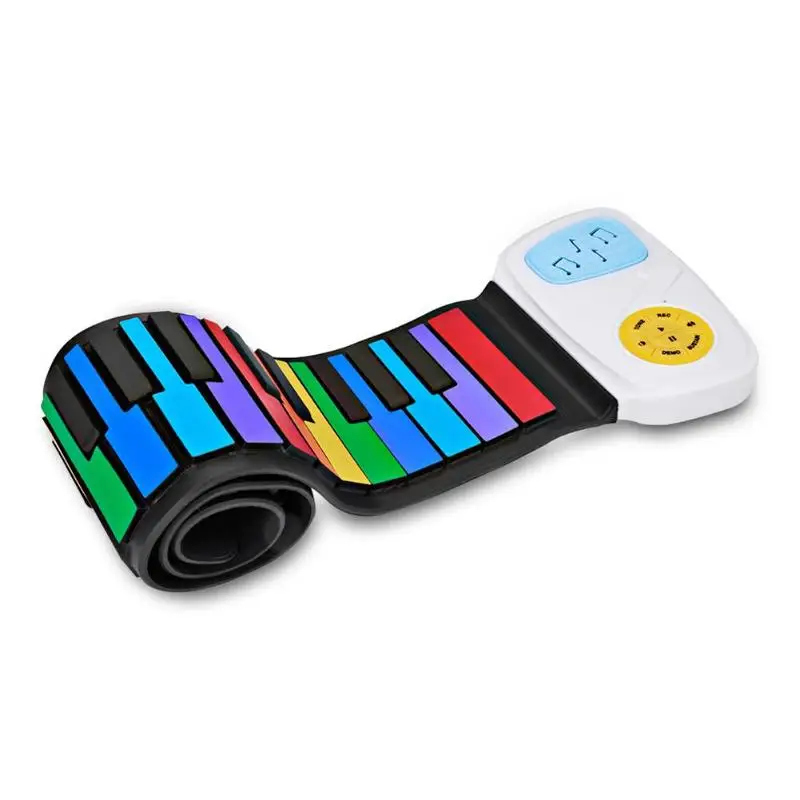 

49 Keys Hand Roll Keyboard Portable Soft Silicone Foldable Roll Up Piano Children Student Musical Instrument Electronic Keyboard
