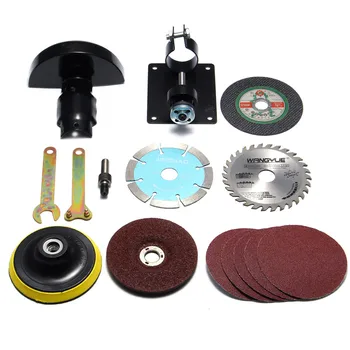 

15Pcs Accessories Included Lengthened Protective Cover with Pole Cutting Seat Hand Drill Angle Mill for Angle Grinder