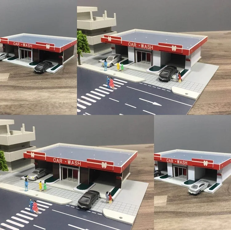 

Die casting 1/150 High At Architecture Scene Model Train Station Scene Model Car Wash Shop Hard Plastic Assembling Model