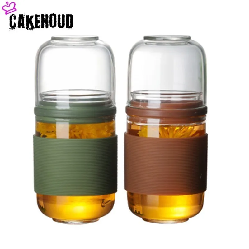 Новая портативная кружка CAKEHOUD для разделения чая двойная дорожная