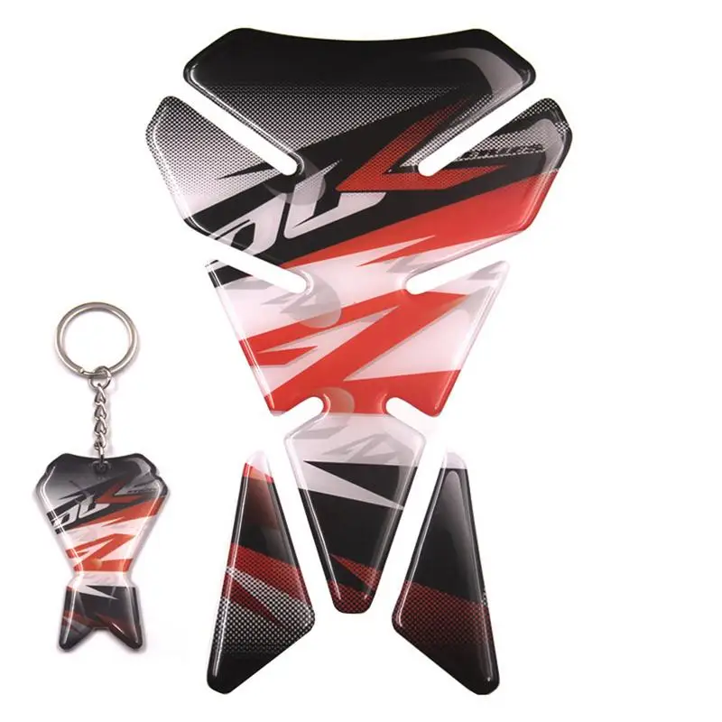 

3D Motor Stickers Car Gas Oil Fuel Tank Stickers Pad Protector Cover Shaped Universal Motorcycle Racing Sticker with Key Chain