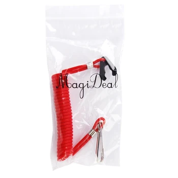 

MagiDeal Safety Boat Motor Outboard Kill Switch Key Lanyard Ignition Red
