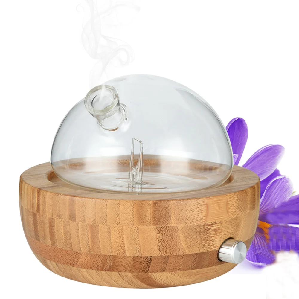 100240V Bamboo Glass Essential Oil Nebulizer Aromatherapy Diffuser