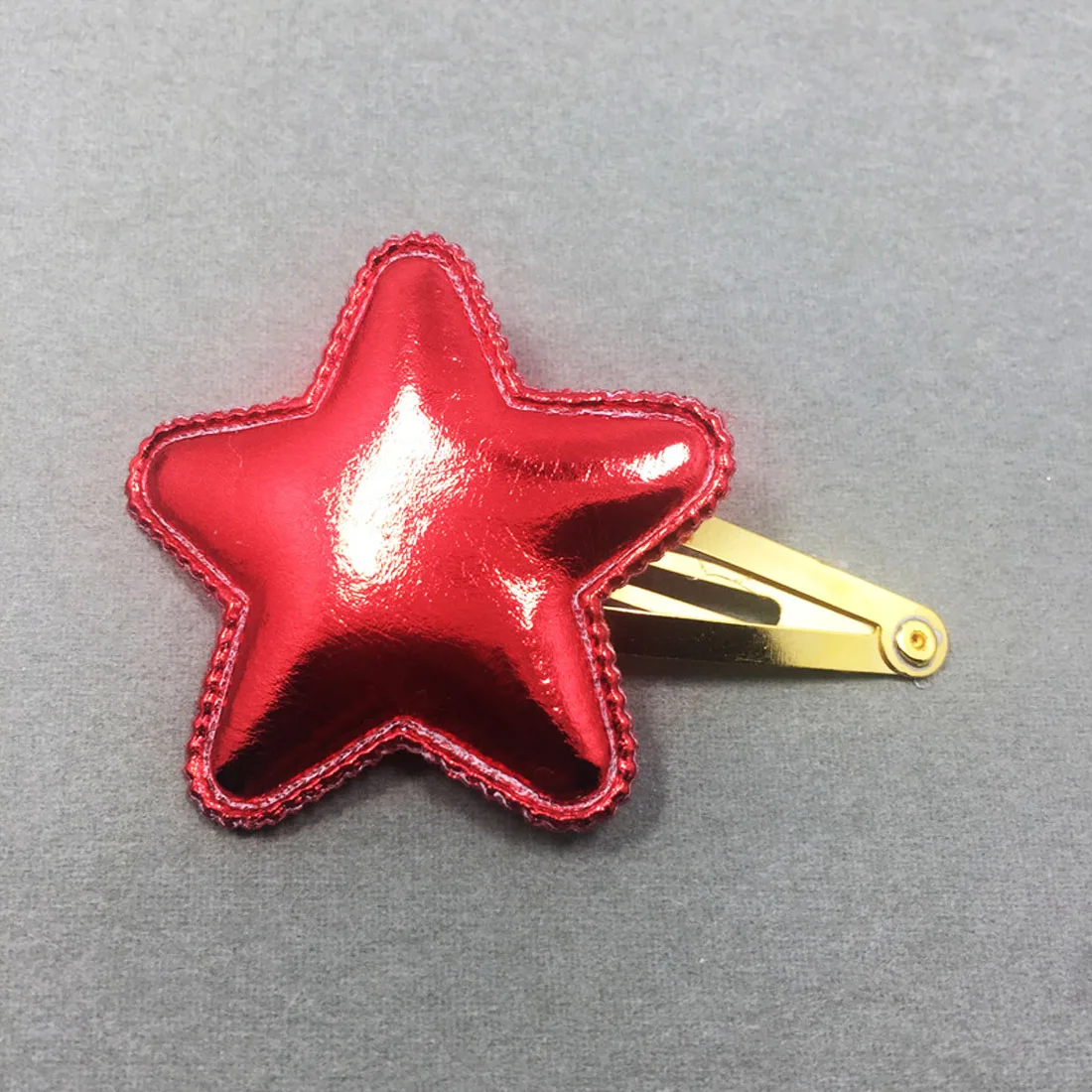 

Hot Sales Shiny Star Hair Clips Glitter PU Leather Hairpin Cute Baby Bling Sequins Heart Shape Hair Clip Kids Headwear