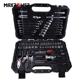 

124pcs Mechanics Hand Tool Set General Household Hand Repair Tools With Plastic Toolbox Storage Case Socket Wrench Screwdriver