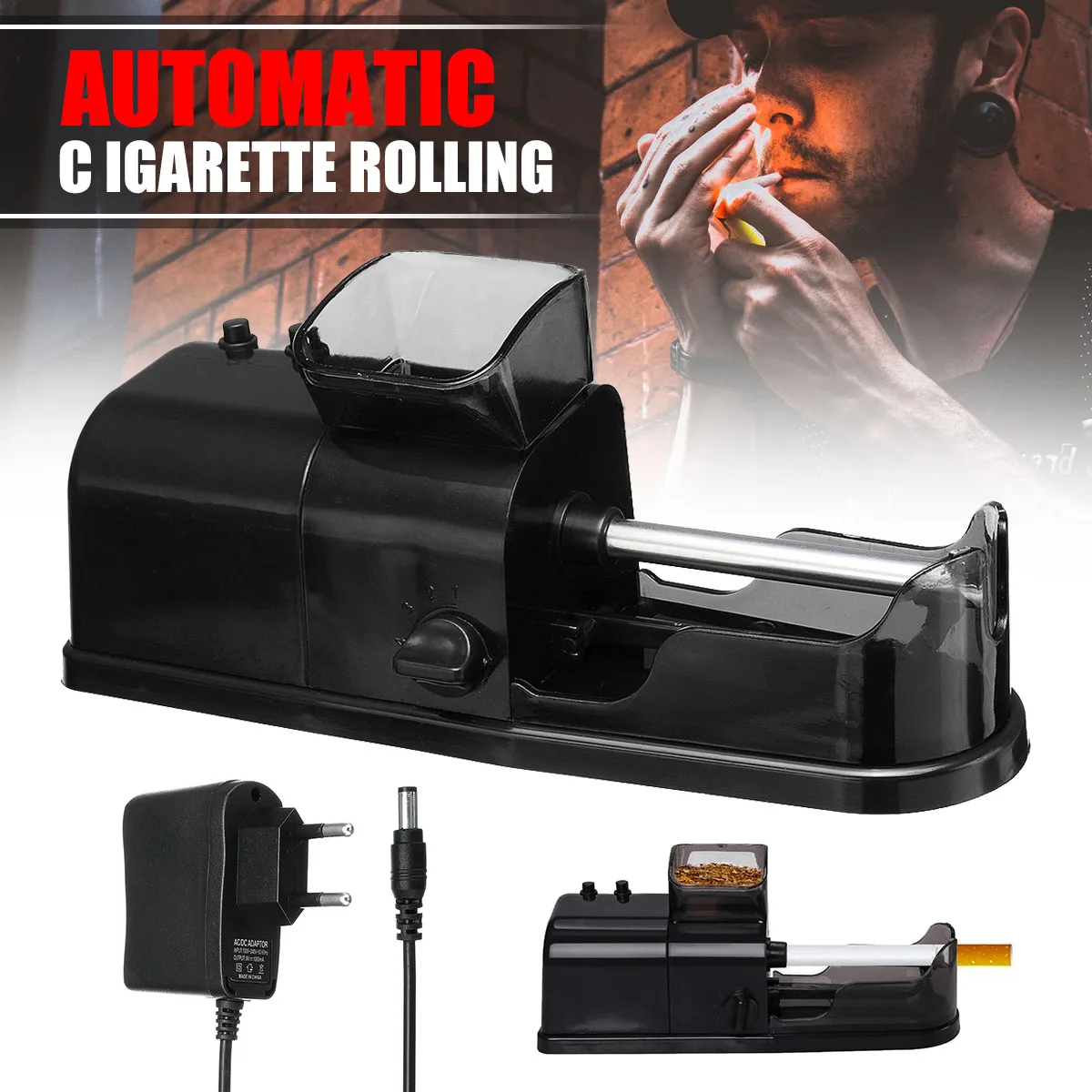 

1pc Electric Easy Automatic Cigarette Rolling Machine Injector with Function Credibility Adapter Tobacco Maker Roller