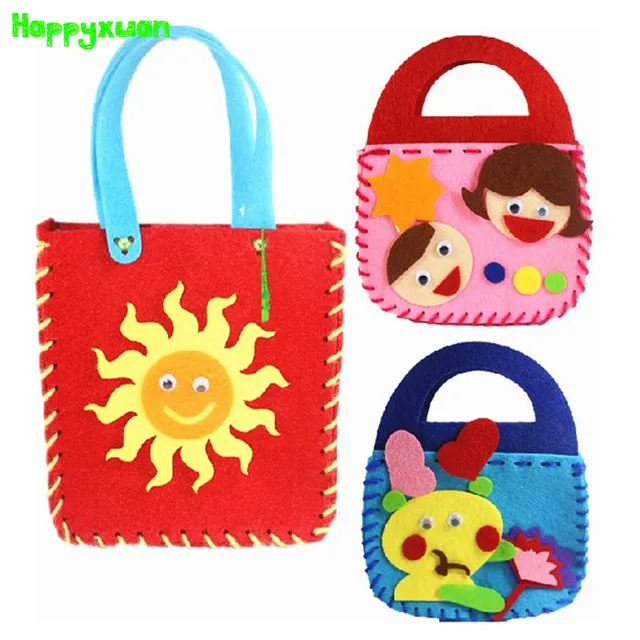 Us 4 91 27 Off Hyxuan 5pcs Lot Make Handmade Handbags Diy Non Woven Felt Fabric Cloth Kit Kids Art Crafts Toys For Children 에서hyxuan