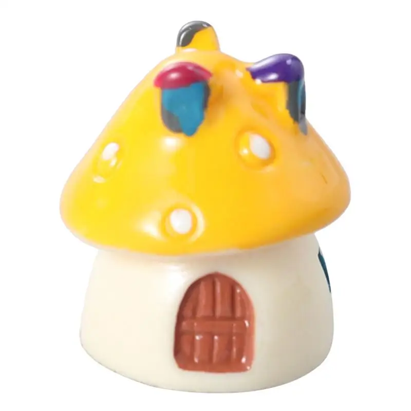 

Mushroom House Micro Landscape Miniatures Terrarium mini house DIY Mushroom Shaped Moss Ornaments Accessories (Yellow)