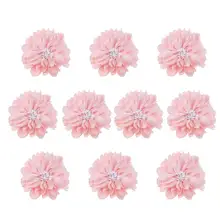 10 шт Плоские красивые поделки ручной работы декоративные цветы для заколки для волос аксессуары для волос(розовый