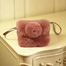 Сумка через плечо для детей милые плюшевые бантом мяч украшения обувь девочек курьерские Сумки сладко сумка